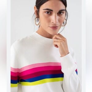& OTHER STORIES White Sweater with Colorful Stripes